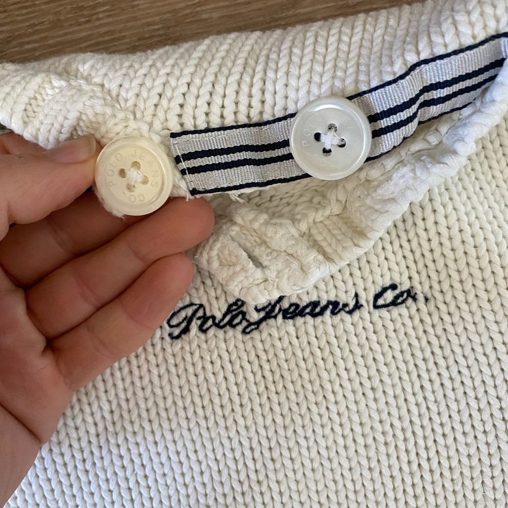 Polo Jeans Ralph Lauren white basic knit sweater - Picture 5 of 7